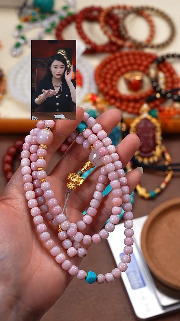 18K金镶嵌手串玛瑙/玉髓柒禧文玩回血好物