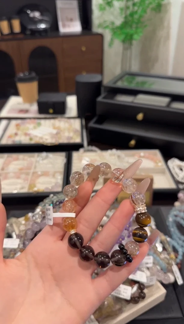 水晶手链合金虎眼石x1249