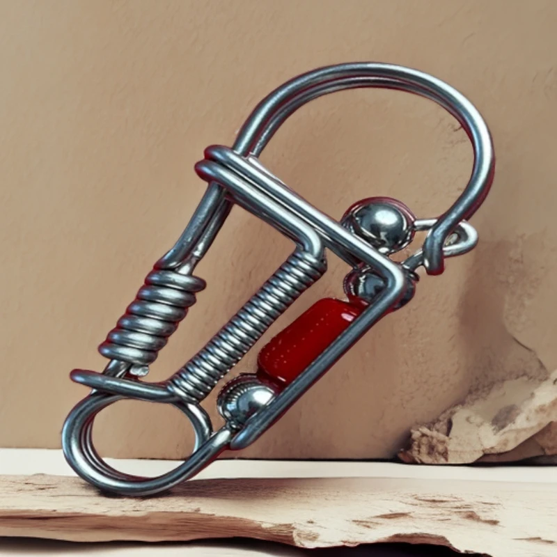 不锈钢钥匙扣手工金属男士汽车钥匙扣挂件不锈钢红珠小鸟锁匙扣