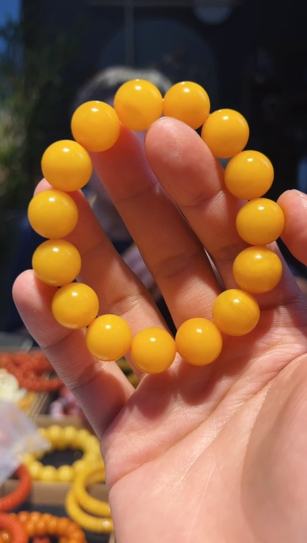 未镶嵌蜜蜡手链14+单圈