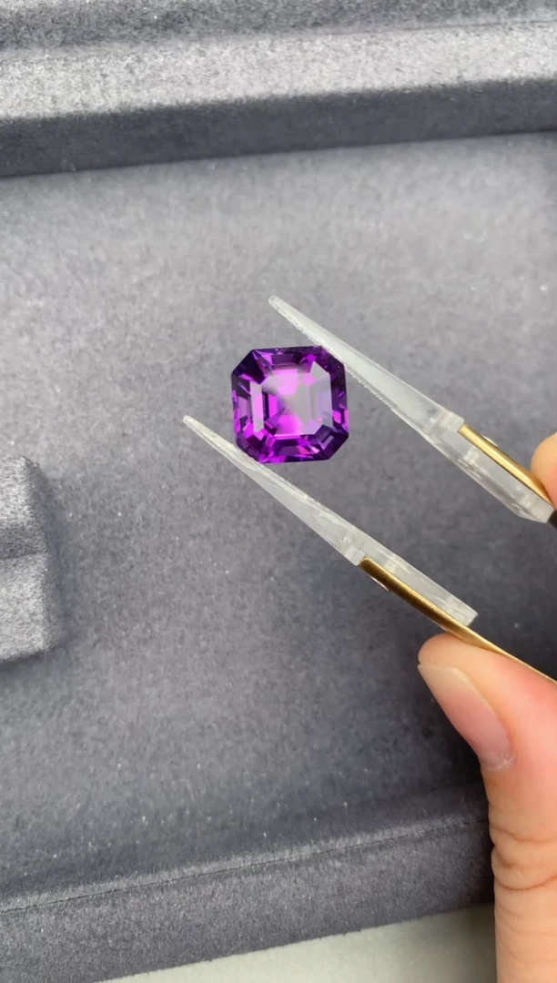 未镶嵌珠宝半成品紫晶9.8ct紫水晶  GE