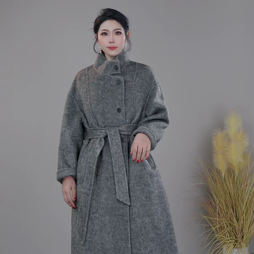 【羊驼绒大衣】9622-秋冬新款长款韩版时尚双面羊毛大衣女羊毛毛呢