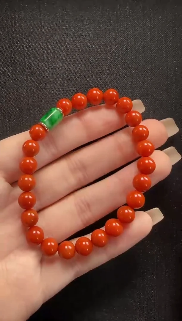 【闪购商品】南红玛瑙手串银S925镶嵌534路路通一条