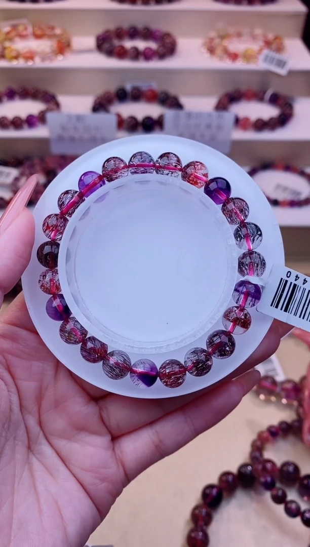 未镶嵌手链水晶黑加仑超七单圈8m+