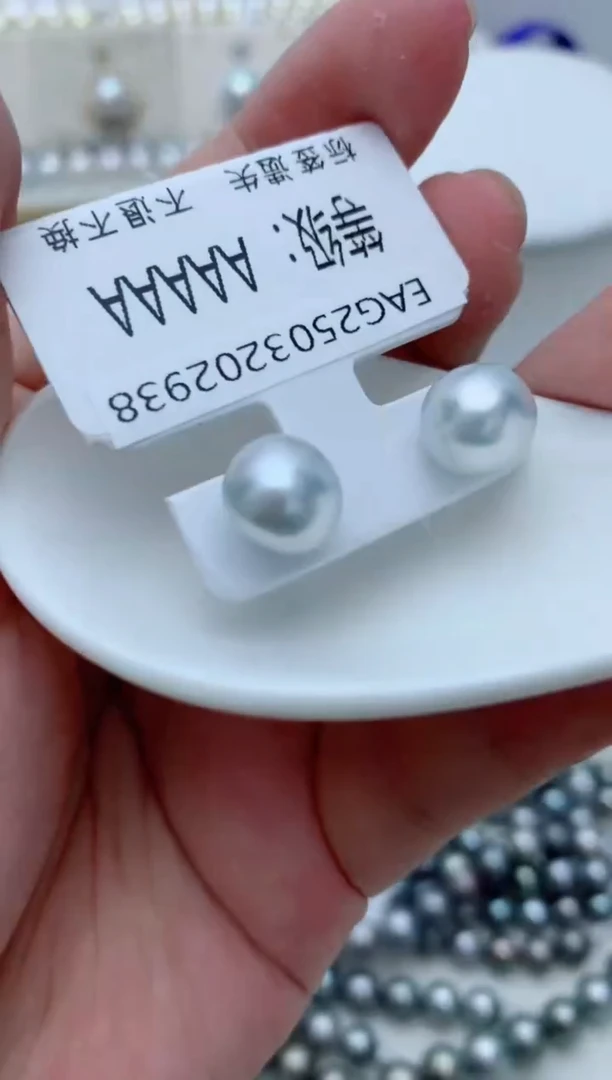 银S925镶嵌海水珍珠耳饰e29