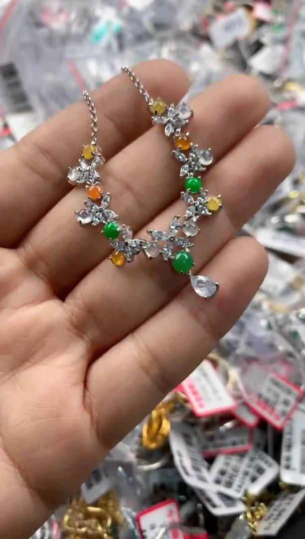 银S925镶嵌戒指翡翠333    1