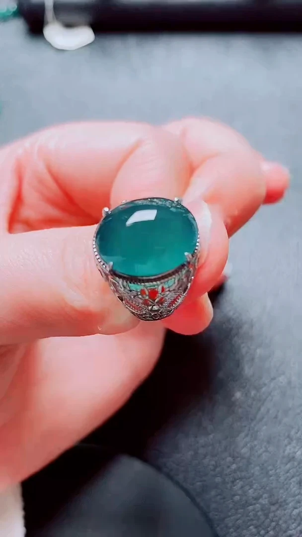银S925镶嵌戒指翡翠1111