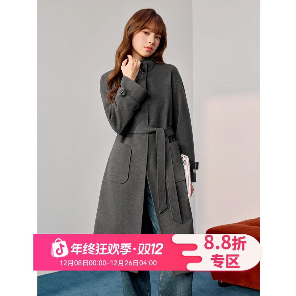 IEF/爱依服2025秋冬新款法式优雅气质复古口袋设计呢绒外套