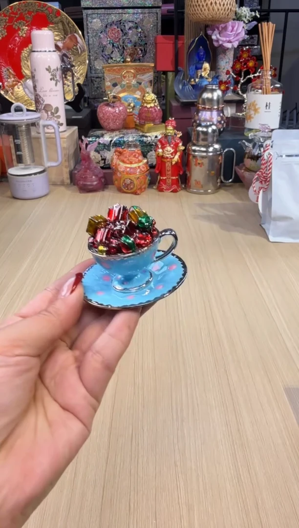 202七宝蓝色圣诞咖啡杯