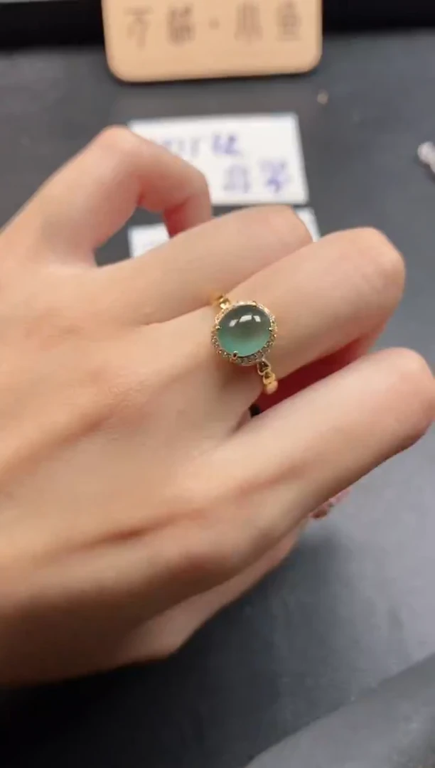 银S925镶嵌戒指翡翠51511