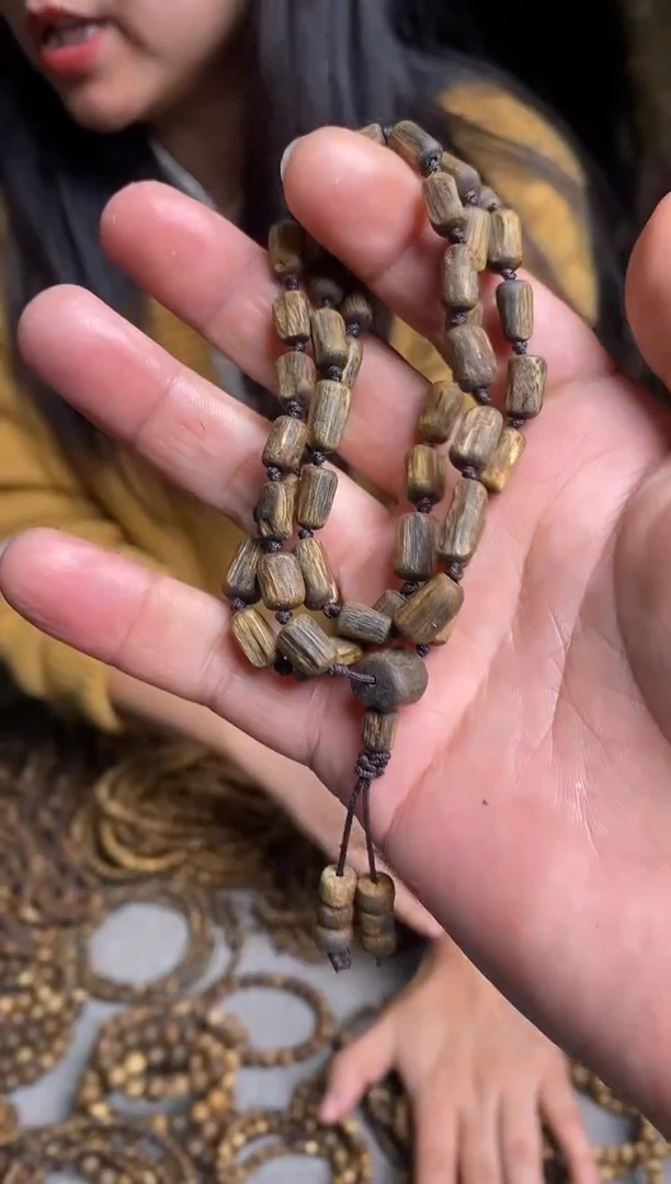 沉香手串可调节树心油随型桶珠多圈手串11+多样性发一