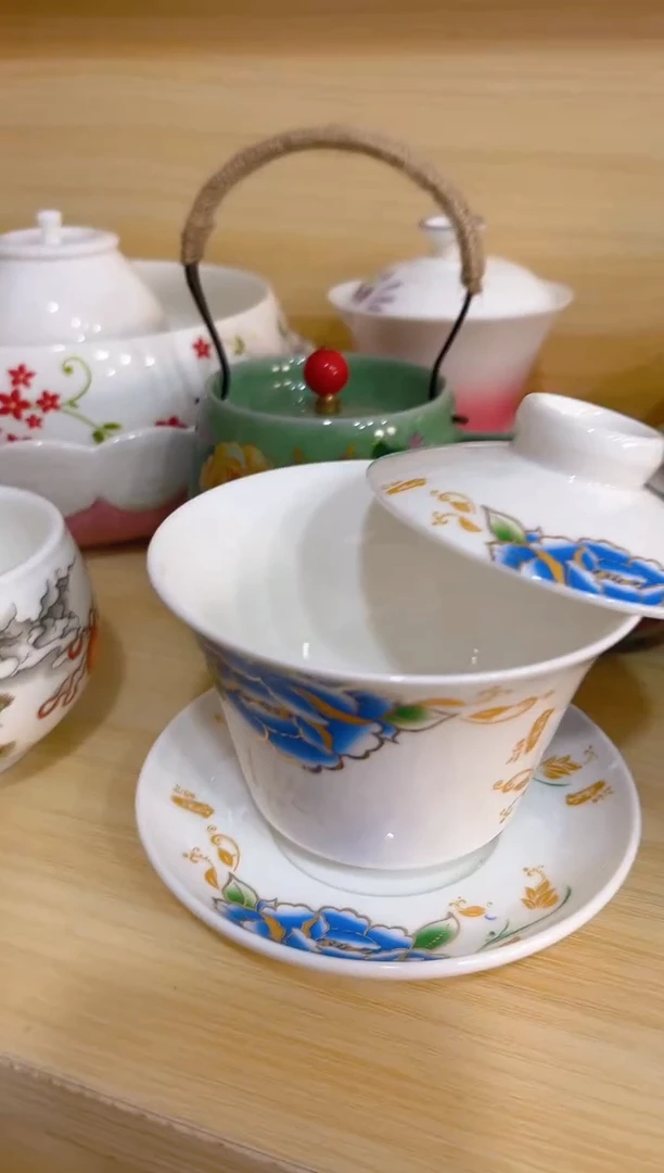 陶瓷茶具摆件旅行套组