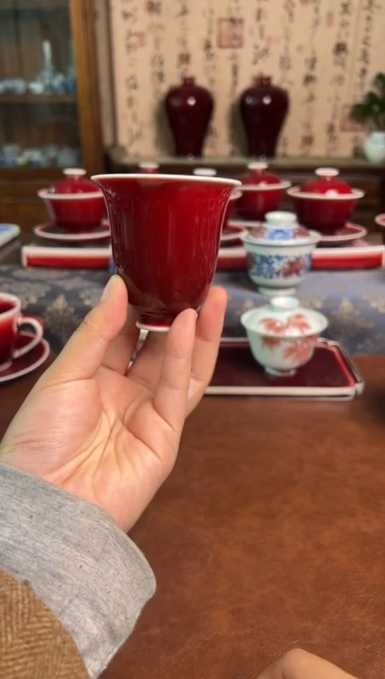 景德镇郎红主人杯-碗-盘-