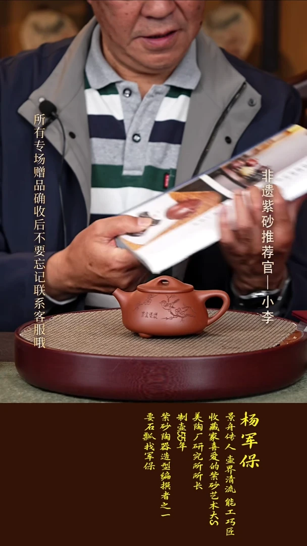 茶壶紫砂13 杨军保 底槽清 拓片石瓢200cc