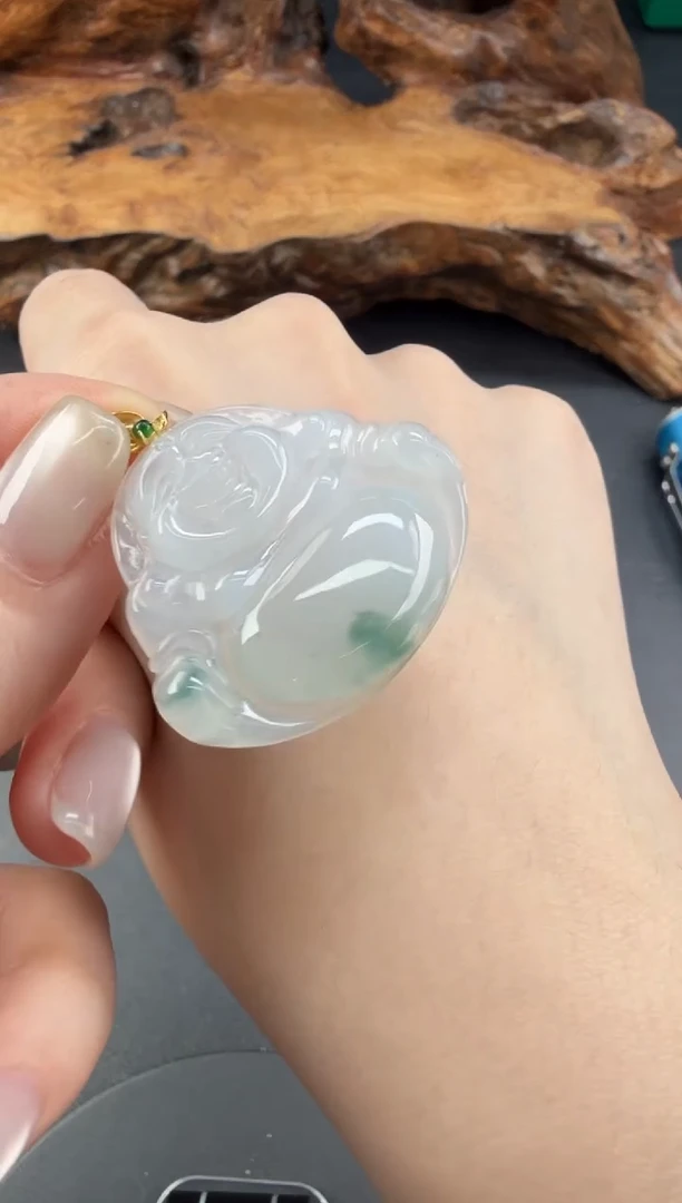 吊坠(不含链)18K金镶嵌翡翠翡翠饰品-68