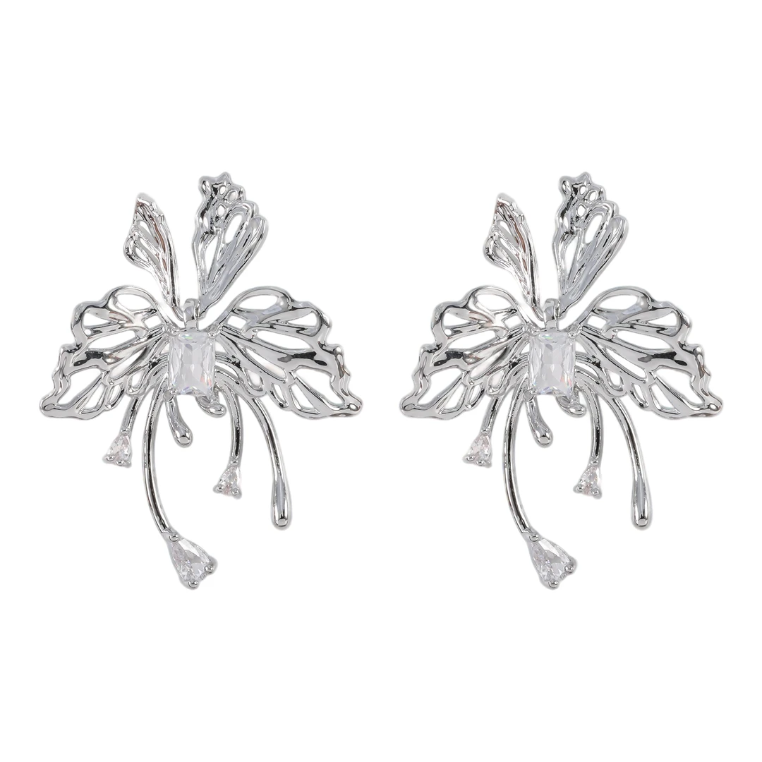 铜合金合成锆石耳饰 时尚百搭精致个性镶嵌耳钉  0136