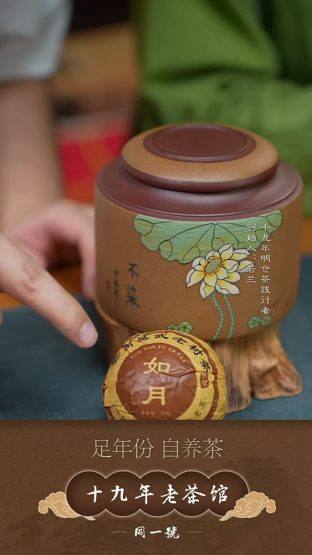 宜兴原矿紫砂醒茶罐+5沱如月
