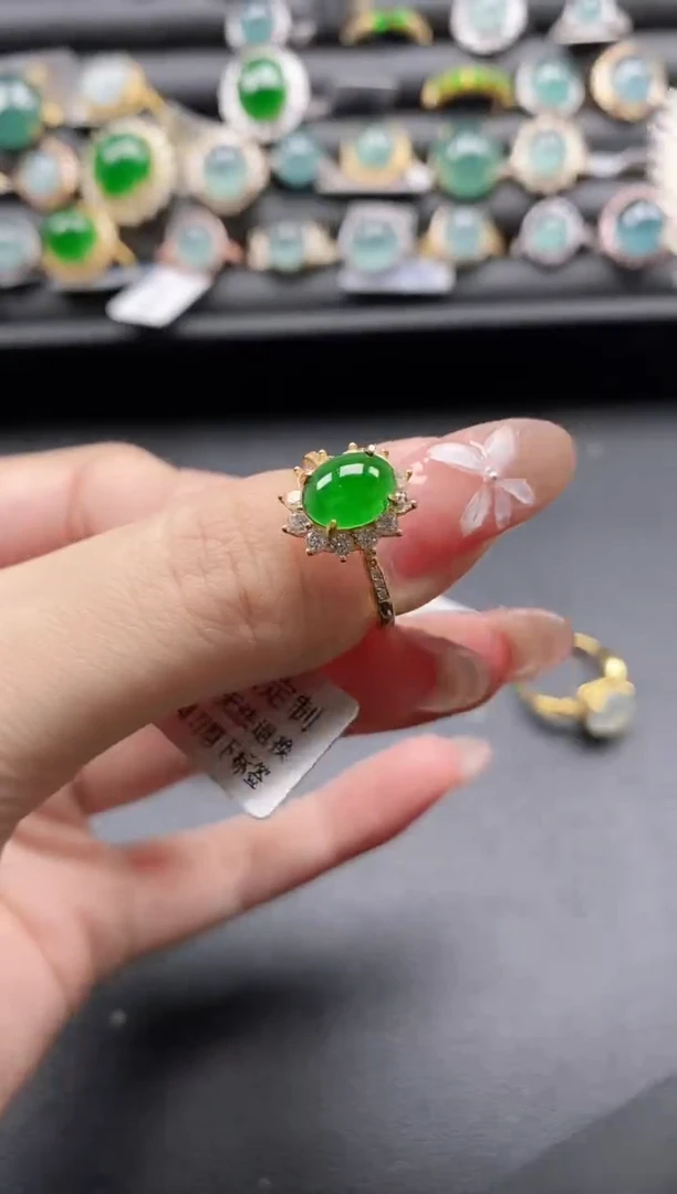 【闪购商品】翡翠戒指银S925镶嵌1111