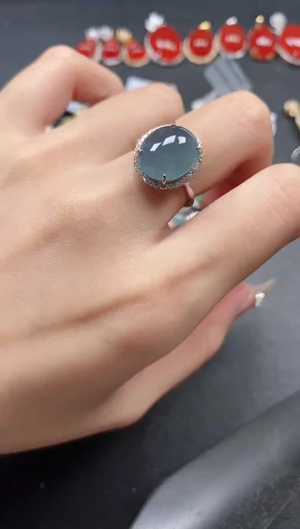 银S925镶嵌戒指翡翠51511