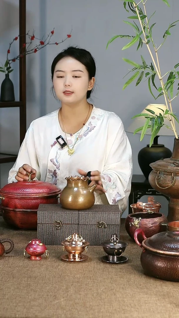 紫铜侧把公道杯烤色款