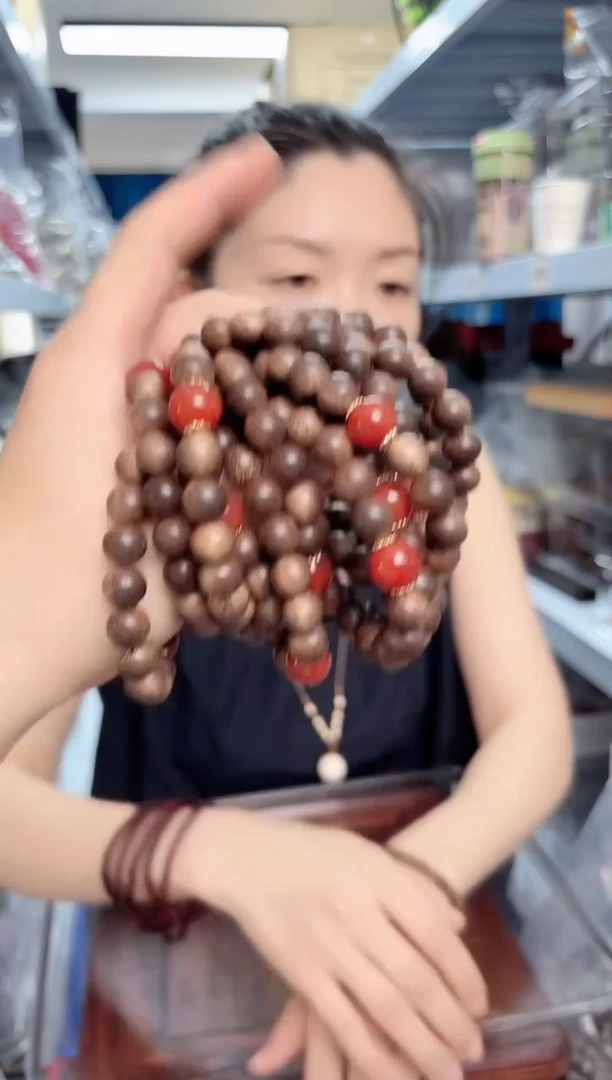 未镶嵌檀香木手串香香木DIY红玛瑙单圈手串