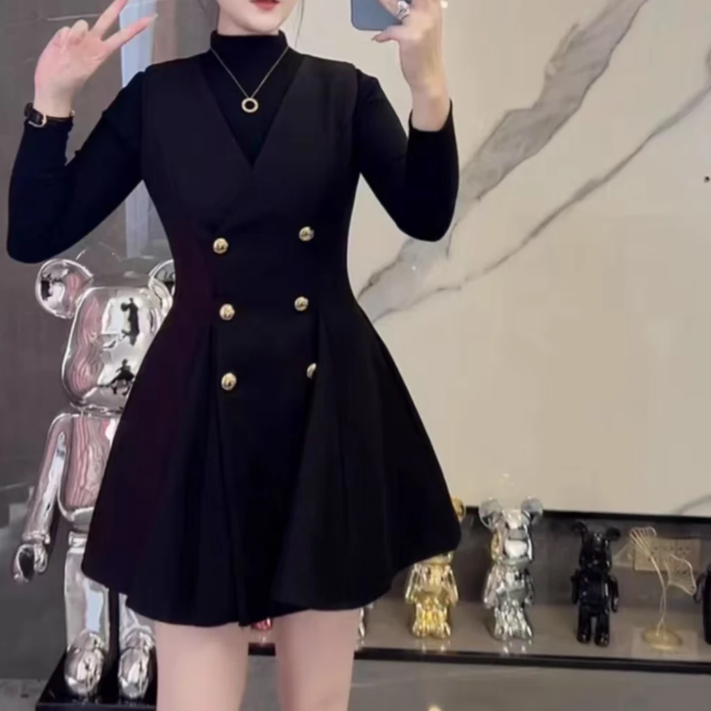 326  V领马甲裙＋小衫两件套