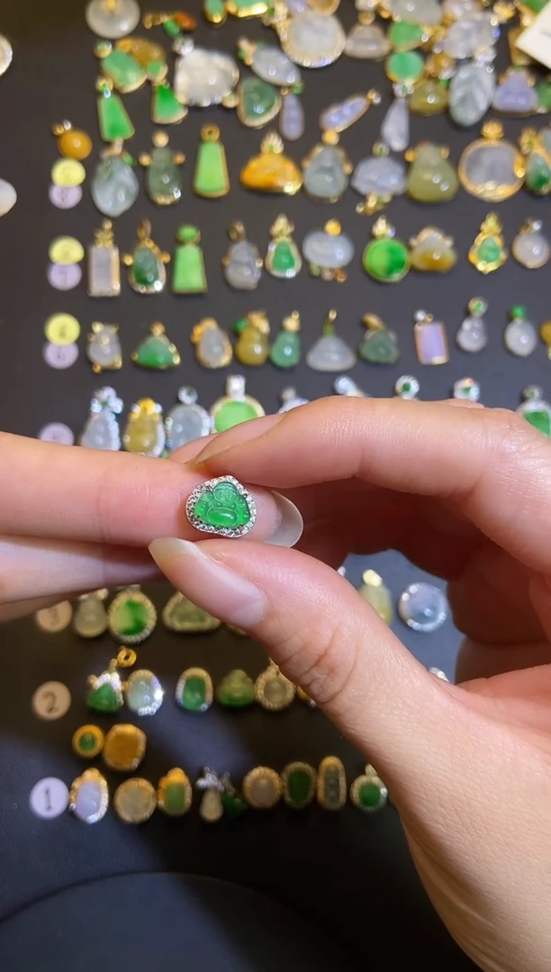 吊坠(不含链)银S925镶嵌翡翠1