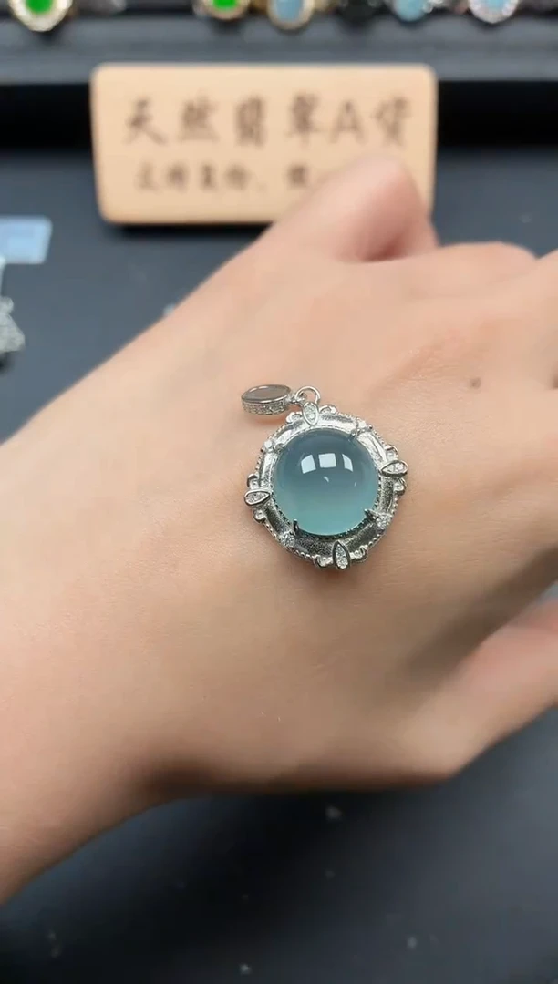 银S925镶嵌戒指翡翠111