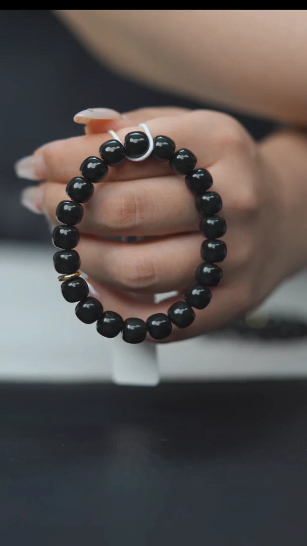 未镶嵌手串和田玉塔青9mm HI80002