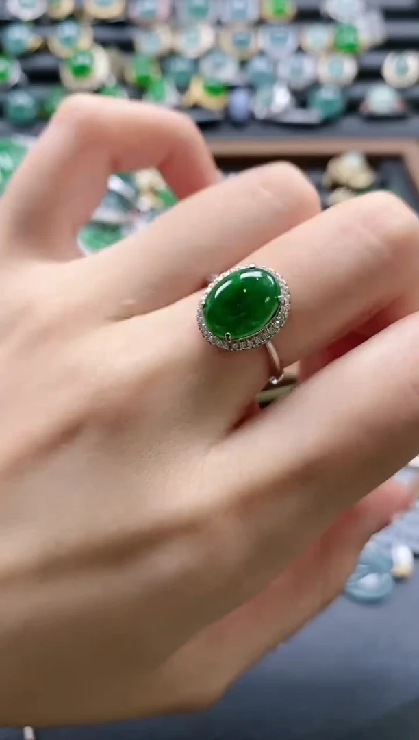 【闪购商品】翡翠戒指银S925镶嵌51511