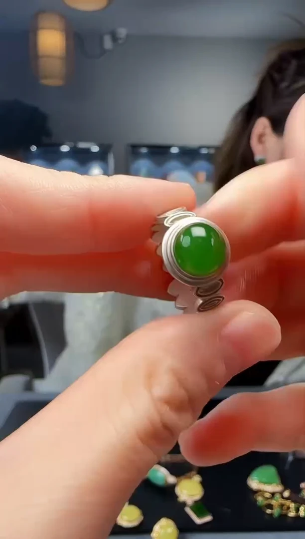 【闪购商品】和田玉戒指银S925镶嵌1