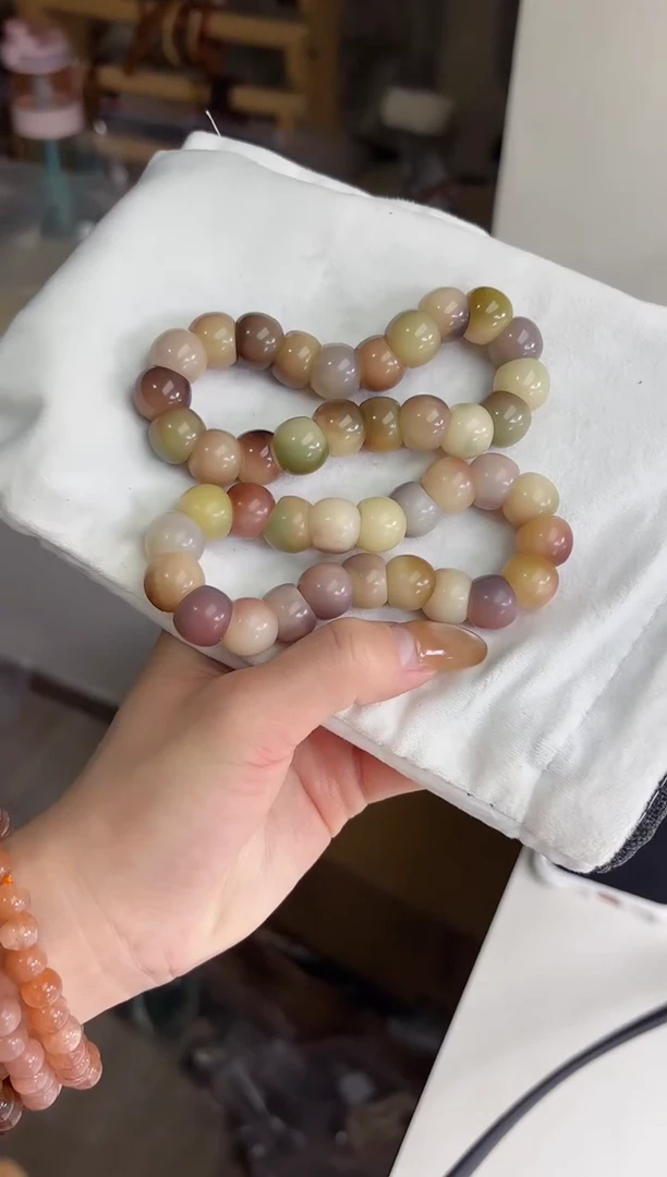 手串菩提根/象牙果沐v37紫美人玉化蒜瓣大肠13mm手串随机