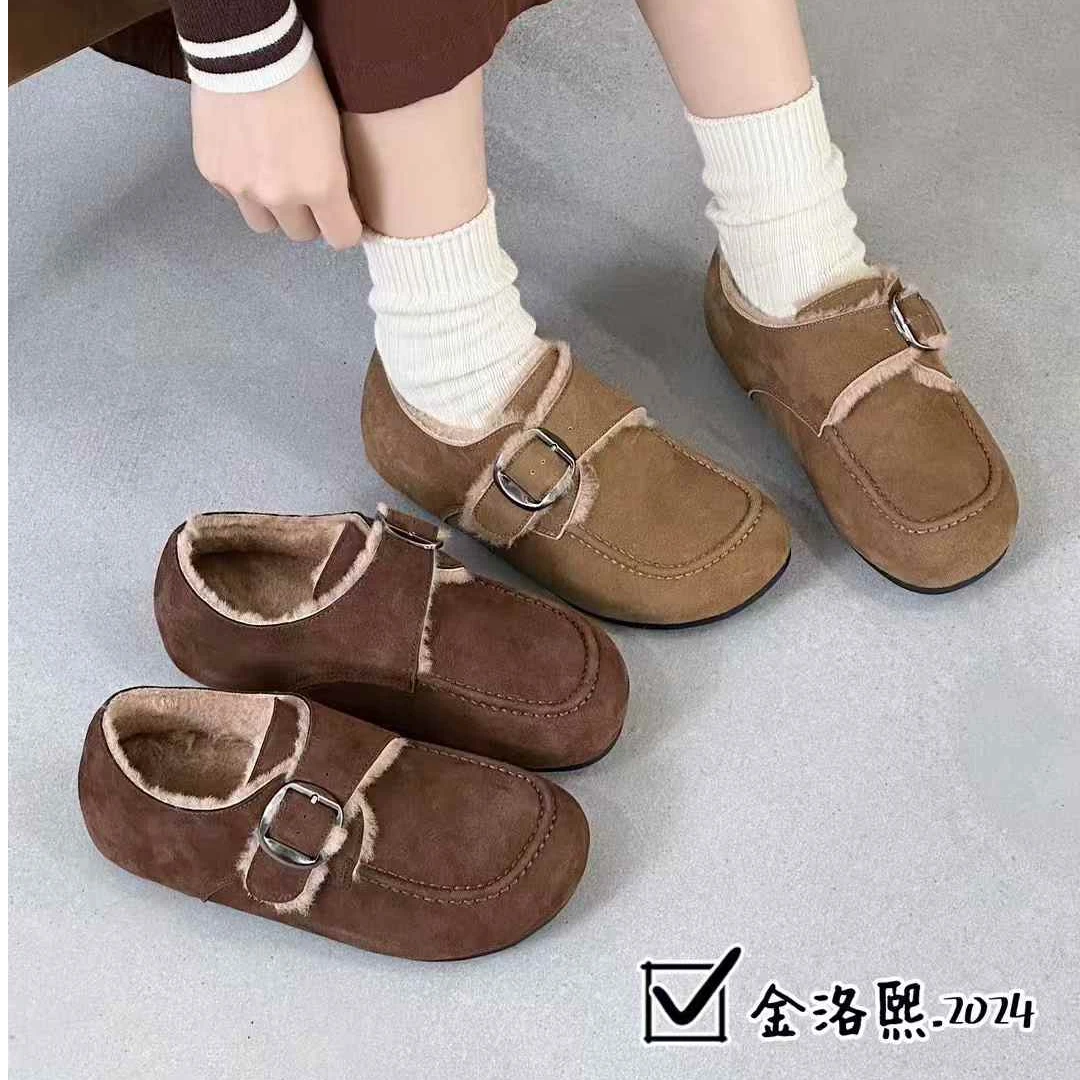 加绒勃肯鞋女2024冬季新款保暖时尚百搭包头鞋 LM 69DS2226