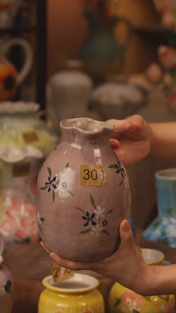 陶瓷306景德镇设计师手作花器摆件侘寂风