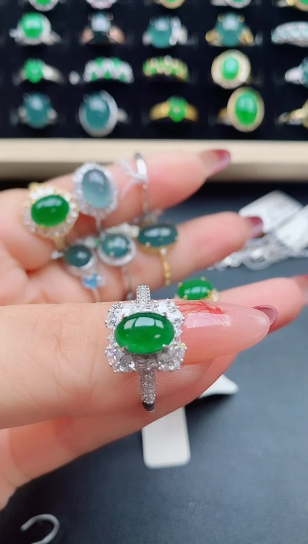 【闪购商品】翡翠戒指银S925镶嵌5805508