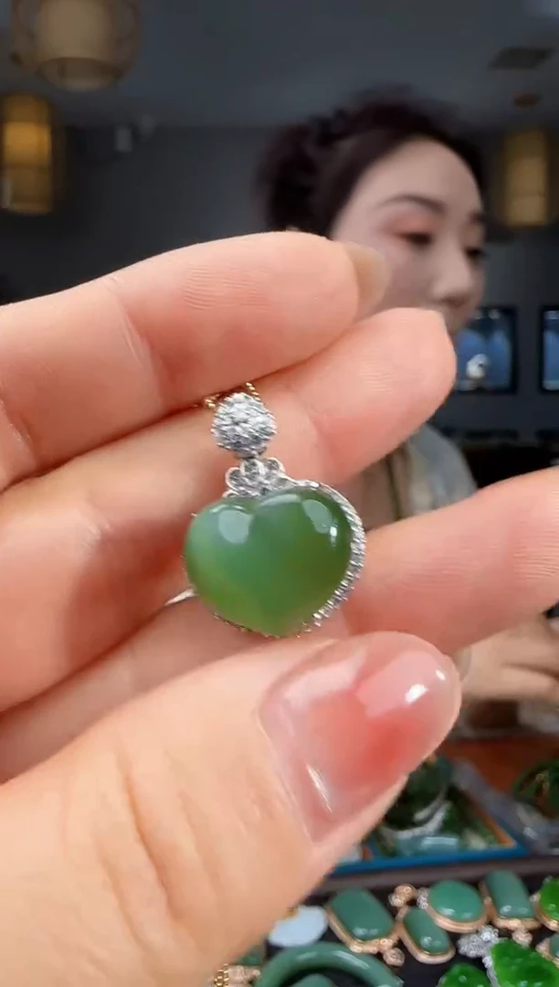 吊坠(不含链)银S925镶嵌和田玉1
