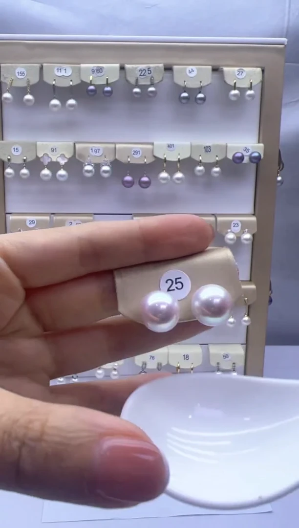 【闪购商品】淡水珍珠耳饰银S925镶嵌25