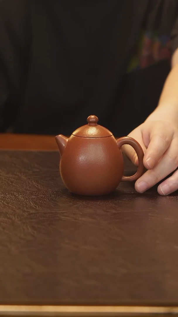 茶壶紫砂全手工 精工 龙蛋 朱泥 160cc