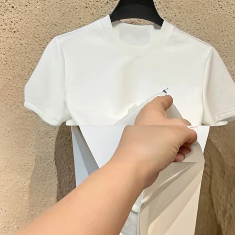 2025男士春季高定时尚百搭骑马半袖纯棉短袖宽松圆领T恤休闲