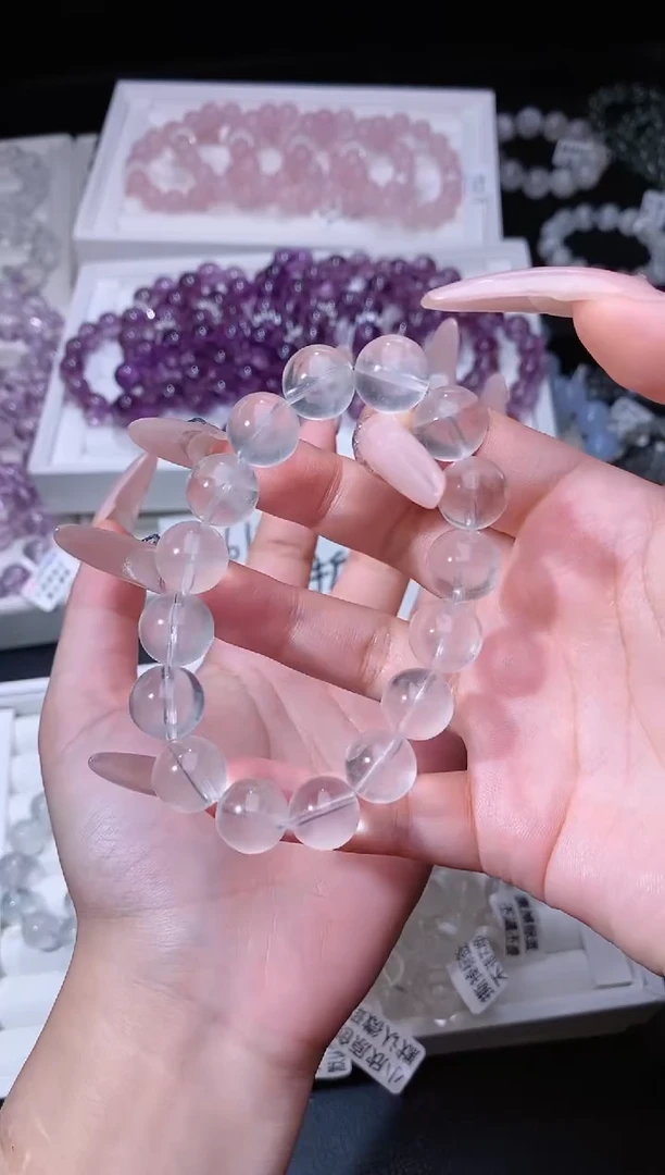 手链未镶嵌萤石614.7白灰萤石手串 多样性发其一