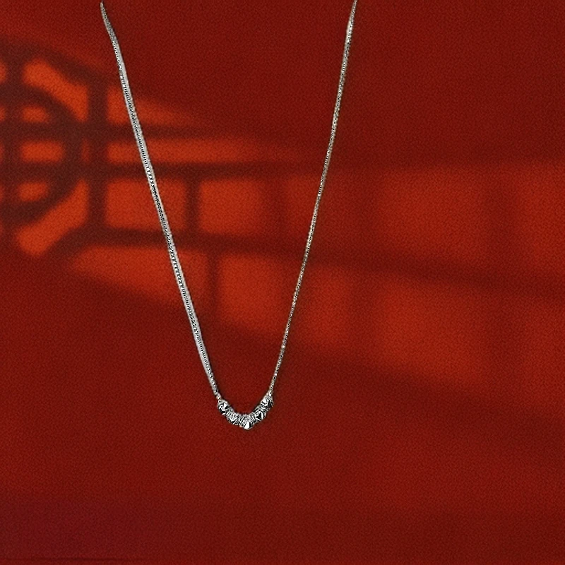 链子925银 10号  钛钢转运珠轻奢锁骨链百搭