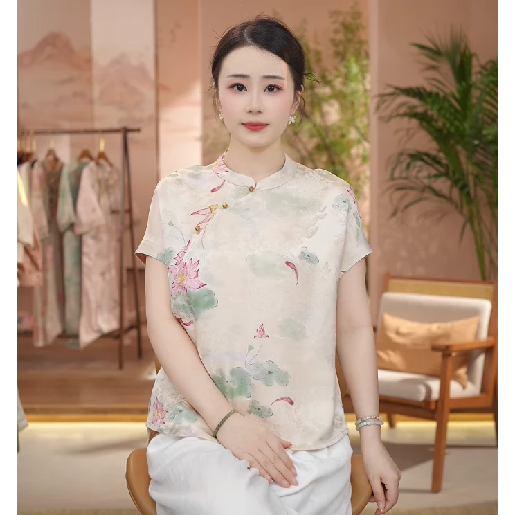 《 亭亭净植-短袖》新中式提花时尚休闲百搭透气短袖国风衬衫