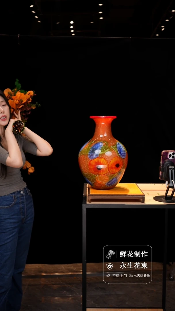 手工艺品琉璃手工花器花束空运包邮送货上门-以图片为准