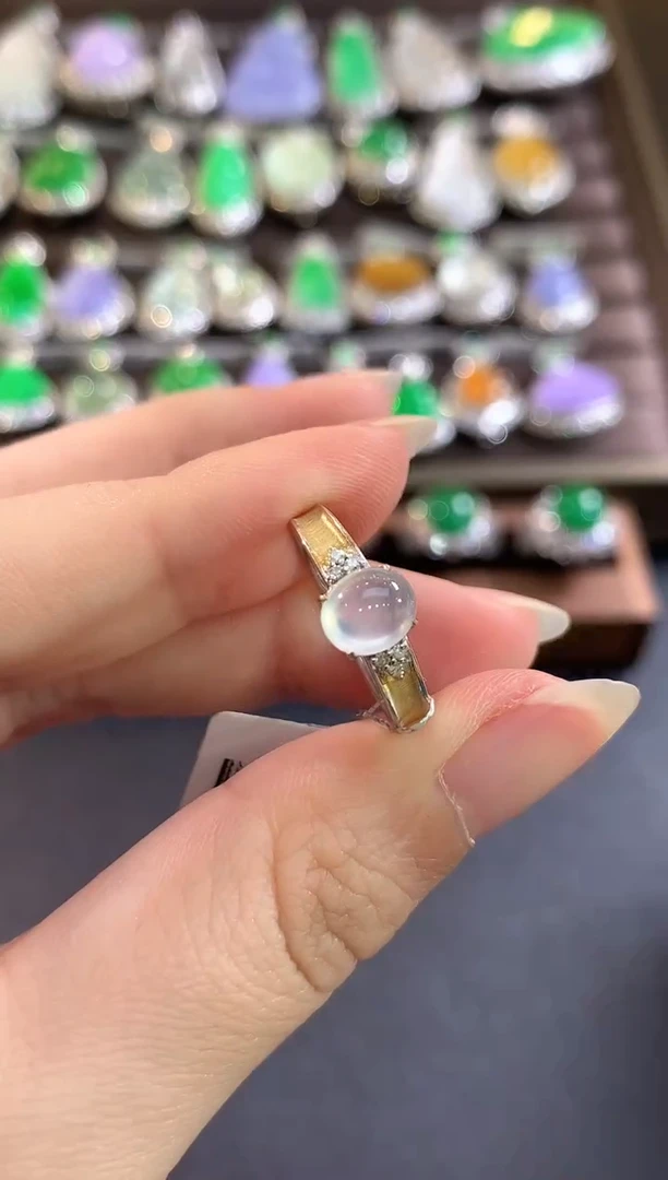 18K金镶嵌戒指翡翠d13