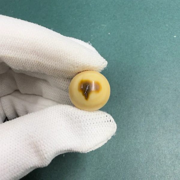 S8221天然猛犸牙蓝眼圆珠16mm 支持鉴定 假一罚四