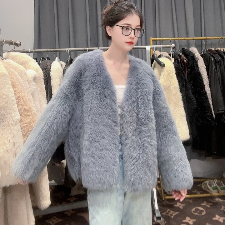 【6183】新款皮毛一体短外套女士气质时尚轻奢