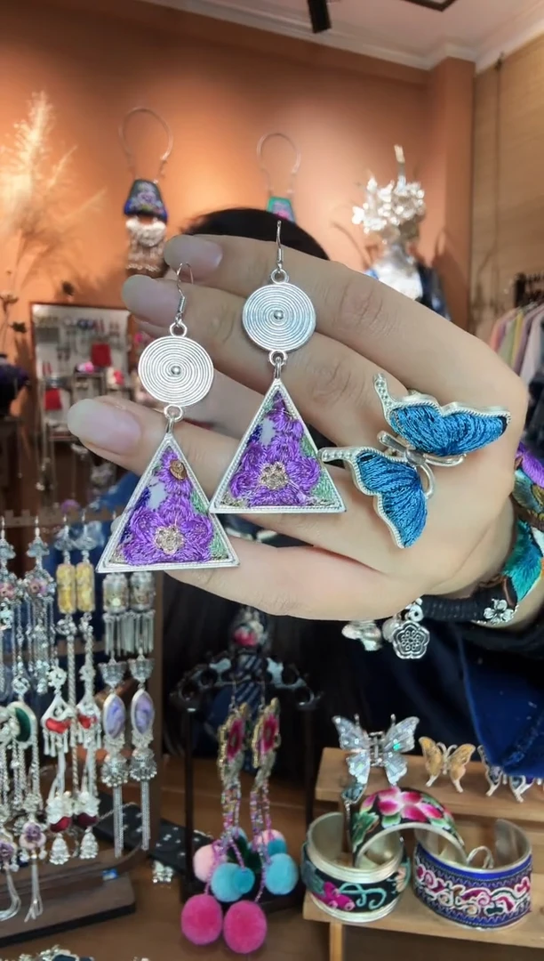 刺绣纯手工民族风耳环