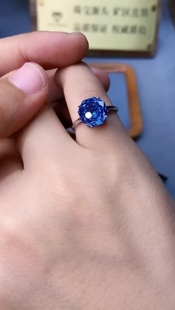 托帕石戒指银S925镶嵌35455