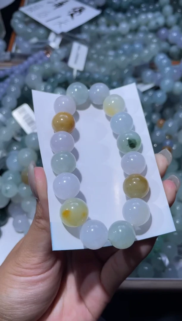 【闪购商品】定制翡翠未镶嵌天然缅甸A货翡翠手串142