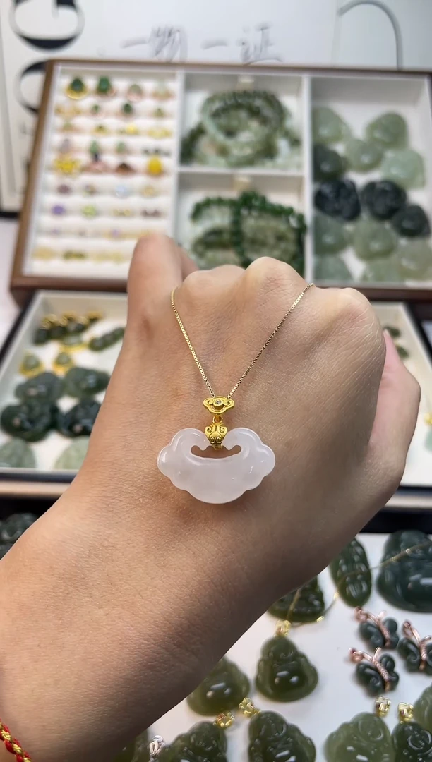 吊坠(不含链)银S925镶嵌和田玉吊坠(不含链) 银S925镶嵌 和田玉